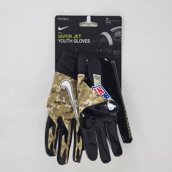 Nike Football Vapor Jet Youth Gloves NFL Salute to Service Camo SIZE Medium - Picture 1 of 8